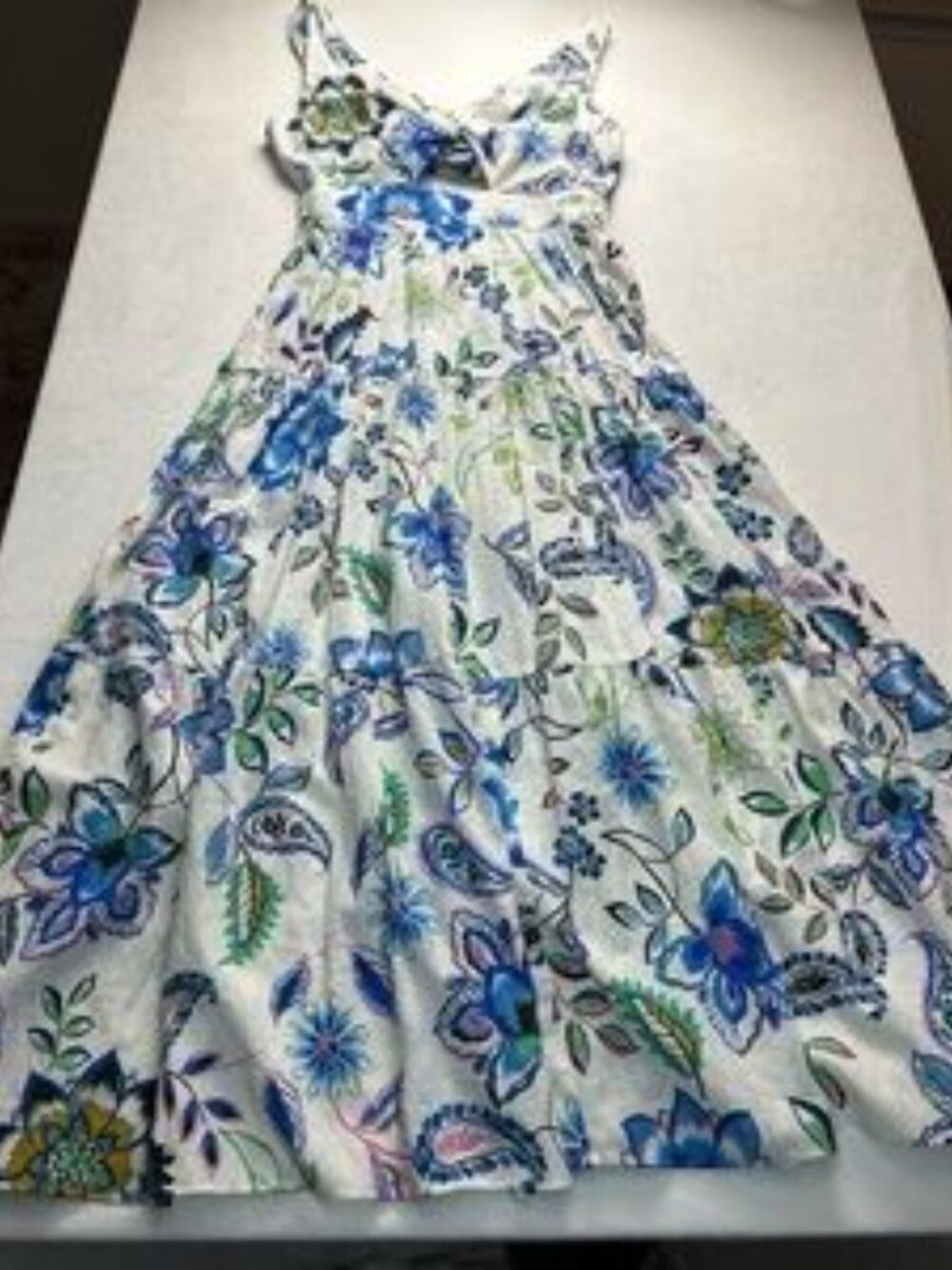 Zara Blue and White Floral Maxi Dress - Picture 2 of 2